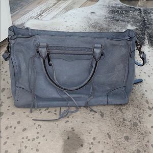 Rebecca Minkoff blue suede Regan satchel
